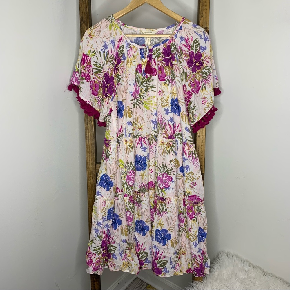 Matilda Jane Floral Print Dress with Tassel Details M